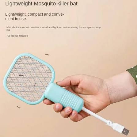 Mini USB Electric Mosquito Racket, Rechargeable Summer Fly Swatter