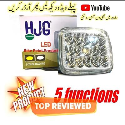 Premium HJG LED Headlight for Bikes (White & Yellow)