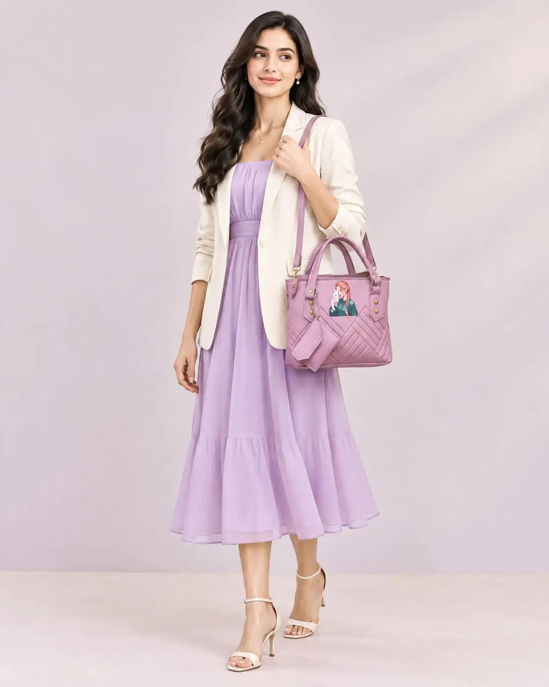 Girl's Leather Plain Hand Bag