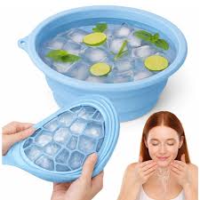 Face Ice Bowl With Built In Ice Tray Collapsible Silicone Beauty Bowl