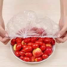 Set of 100 Disposable Plastic Stretchable Bowl Covers (T)