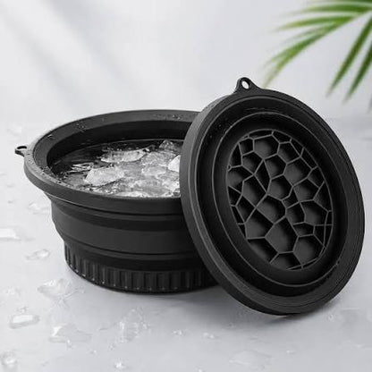 Face Ice Bowl With Built In Ice Tray Collapsible Silicone Beauty Bowl
