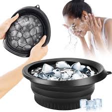 Face Ice Bowl With Built In Ice Tray Collapsible Silicone Beauty Bowl