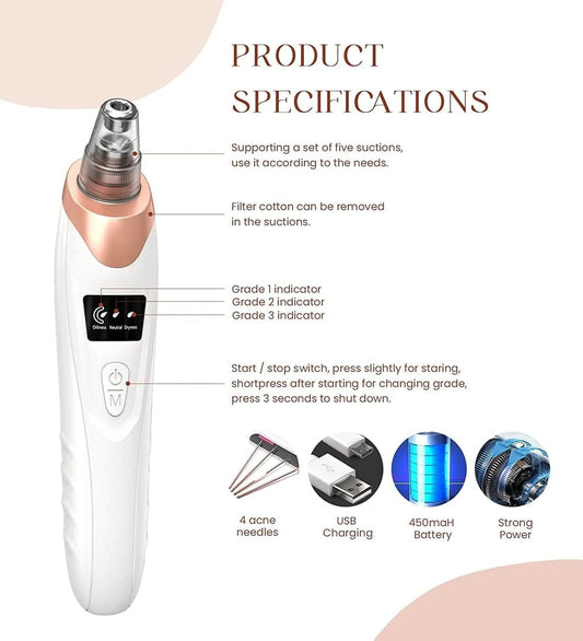 5 in 1 Electric Rechargeable Black Head Remover Machine